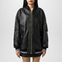 【送料無料】 パーム・エンジェルス レディース ジャケット・ブルゾン アウター College Leather Bomber Jacket Black/Whit...