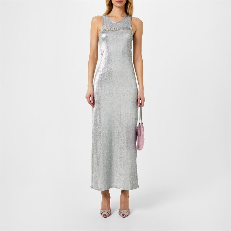 【送料無料】 ラバンヌ レディース ワンピース トップス Paco Logo Met Maxi Ld42 Silver