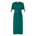 【送料無料】 ユミキム レディース ワンピース トップス Yumi Green Midi Shirt Dress With Tie Sleeves Green(4)