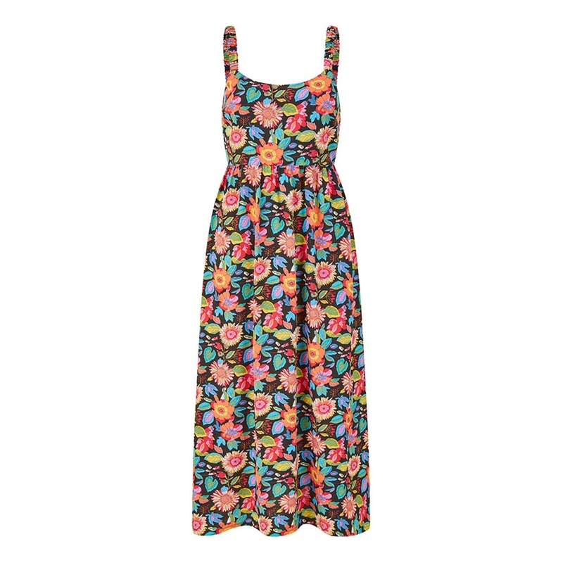유미 김 레이디스 탑스 원피스 미디 원피스 플라워 무늬 미디 플라워 Yumi Multicoloured Retro Floral Midi Dress Multi 멀티 컬러