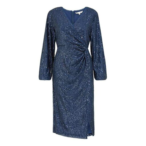 【送料無料】 ユミキム レディース ワンピース トップス Yumi Black Sequin Ruched Wrap Dress Navy 【送料無料】 ユミキム レディース ワンピース トップス Yumi Black Sequin Ruched Wrap Dress Navy