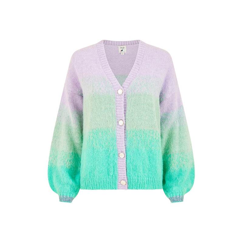 ̵ ߥ ǥ ˥åȡ  Yumi Green Ombre Relaxed Cardigan Gree...