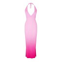 【送料無料】 デヴィッド コーマ レディース ワンピース トップス V Cut Open Back Knit Midi Dress Pink Gradient