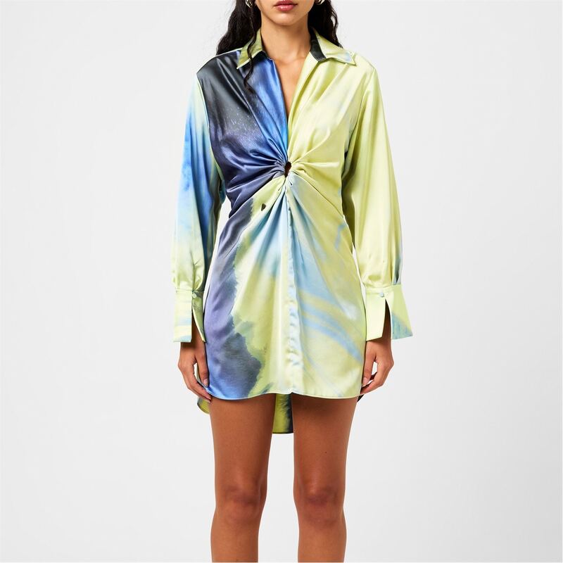 【送料無料】 シムカイ レディース ワンピース トップス Roma Mini Drape Dress Marina Blue