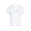 【送料無料】 カルバンクライン レディース シャツ トップス CKJ Graph Baby T Ld51 Bright White