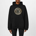 【送料無料】 ヴェルサーチ レディース パーカー・スウェット アウター Versace Mdsa Swtshrt Ld44 Black/Gold