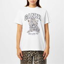 【送料無料】 ガニー レディース Tシャツ トップス Graphic T-shirt Leopard