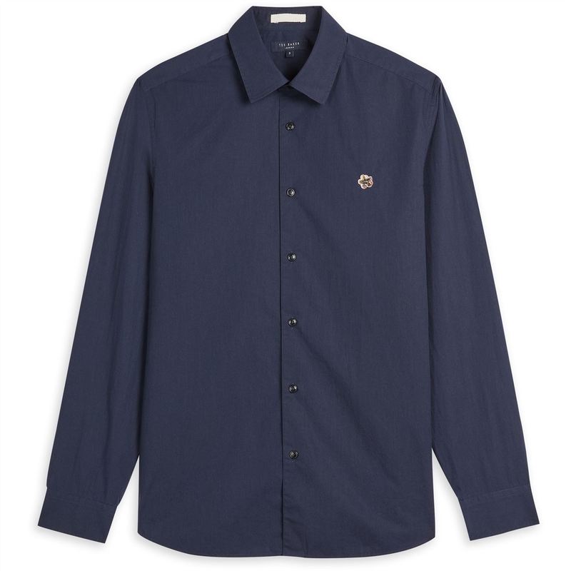 ̵ ƥåɥ١   ȥåץ Fonik Poplin Shirt Navy