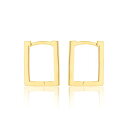 【送料無料】 ビー ユー レディース ピアス・イヤリング アクセサリー 9ct Yellow Gold Rectangular Hoops Yellow Gold(4)