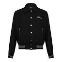 【送料無料】 アミリ メンズ ジャケット・ブルゾン アウター Bones Wool Varsity Jacket Black 001