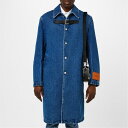【送料無料】 ヴェルサーチ メンズ ジャケット・ブルゾン アウター Denim Midi Coat Medium Blue
