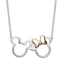 【送料無料】 ディズニー レディース ネックレス・チョーカー・ペンダントトップ アクセサリー Disney Mickey & Minnie Mouse Silver and rose gold Silver and rose gold(4)