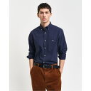 【送料無料】 ガント メンズ シャツ トップス REG MICRO PRINT SHIRT EVENING BLUE Evening Blue
