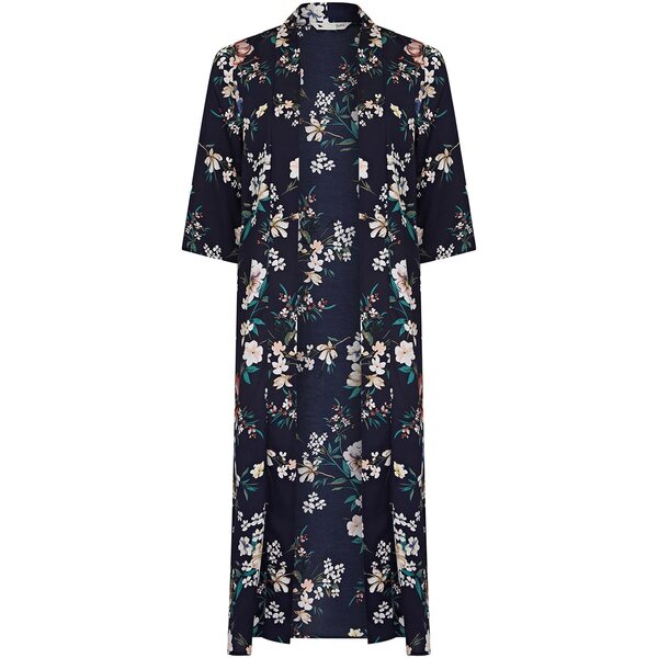 【送料無料】 ユミキム レディース ジャケット・ブルゾン アウター Yumi Navy Floral Kimono Navy