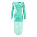 【送料無料】 デヴィッド コーマ レディース ワンピース トップス Logo Buckle Sequin Midi Dress Aqua