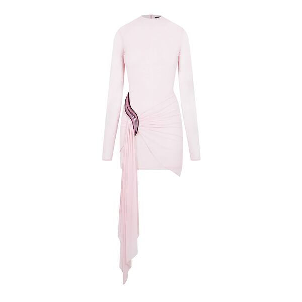 ̵ ǥå  ǥ ԡ ȥåץ Ruched Mesh Mini Dress Soft Pink/Pin...