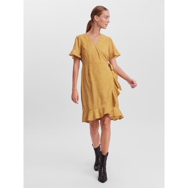 ヴェロモーダ レディース トップス ワンピース VERO MODA Henna Dress Harvest Gold ゴールド