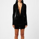 【送料無料】 デヴィッド コーマ レディース ワンピース トップス Crystal Cowl Neck Long Sleeve Mini Dress Black...