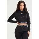 【送料無料】 シックシルク レディース パーカー・スウェット アウター Cropped Cargo Hoodie Black
