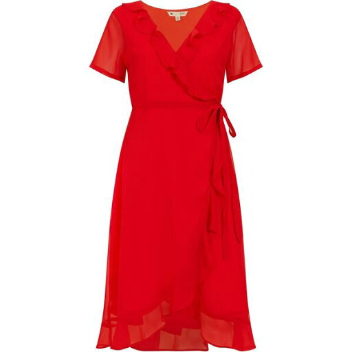【送料無料】 ユミキム レディース ワンピース トップス Yumi Green Frill Wrap Dress Red 【送料無料】 ユミキム レディース ワンピース トップス Yumi Green Frill Wrap Dress Red