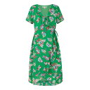 【送料無料】 ユミキム レディース ワンピース トップス Yumi Green Floral Frill Wrap Midi Dress Green