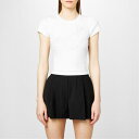 【送料無料】 アレキサンダーワン レディース Tシャツ トップス Wang Cryst Logo Tee Ld44 White
