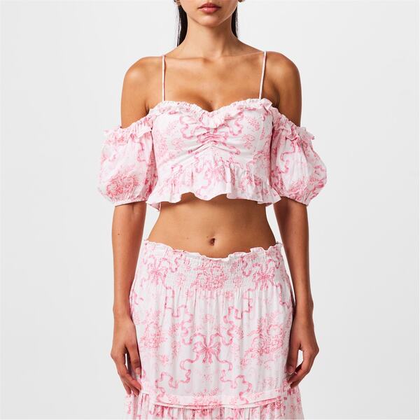ラブスハックファンシー レディース トップス シャツ LOVESHACKFANCY Amille Top Bubblegum Blast