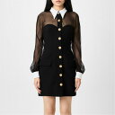 【送料無料】 ヴェルサーチ レディース ワンピース トップス Contrast-Collar Bustier Mini Dress Black