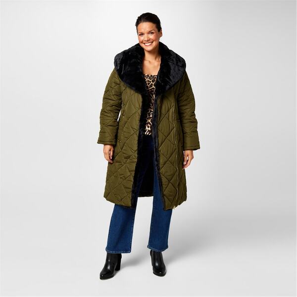 【送料無料】 ビバ レディース コート アウター Biba Quilted Coat Khaki