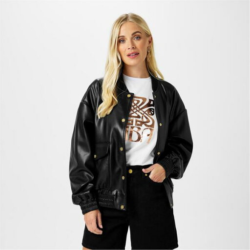 【送料無料】 ビバ レディース ジャケット・ブルゾン アウター Biba PU Bomber Black 【送料無料】 ビバ レディース ジャケット・ブルゾン アウター Biba PU Bomber Black