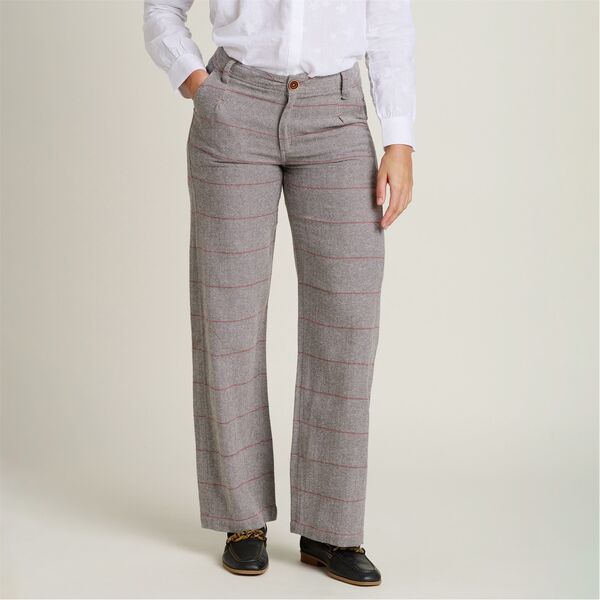【送料無料】 ウィグル レディース カジュアルパンツ ボトムス Wide Leg Textured Trouser Grey