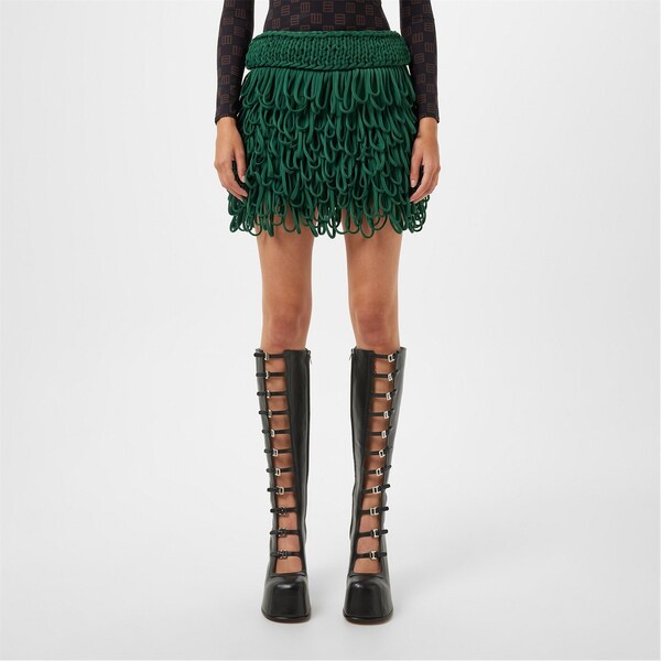 【送料無料】 アンブッシュ レディース スカート ボトムス Ambush Fringe Skirt Ld99 Evergreen