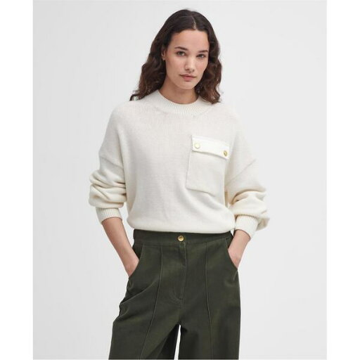 【送料無料】 バブアー レディース ニット・セーター アウター Reighton Crew Neck Jumper Ecru SMU 【送料無料】 バブアー レディース ニット・セーター アウター Reighton Crew Neck Jumper Ecru SMU