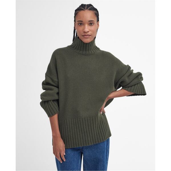 【送料無料】 バブアー レディース ニット・セーター アウター Serena High Neck Jumper Dark Moss