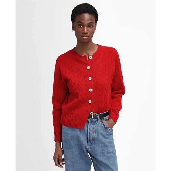 バブアー レディース アウター ニット・セーター カーディガン Barbour The Edit by Alexa Gail Cardigan Ruby Red レッド