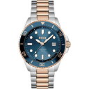 【送料無料】 ボス メンズ 腕時計 アクセサリー Gents BOSS Ace Carnation Gold IP Bracelet Watch Silver