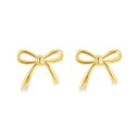 【送料無料】 ビー ユー レディース ピアス・イヤリング アクセサリー Sterling Silver Gold Plated Bow & Diamond Studs Yellow Gold Plated(4)