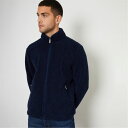 【送料無料】 スリードベア メンズ パーカー・スウェット アウター Zip Through Funnel Neck Borg Fleece Navy