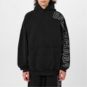 【送料無料】 バレンシアガ メンズ パーカー・スウェット アウター Sleeve Logo Hoodie Wsh Black/White