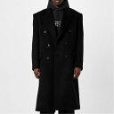 【送料無料】 バレンシアガ メンズ ジャケット・ブルゾン アウター Double Breasted Cotton Overcoat Black