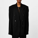 【送料無料】 バレンシアガ レディース ジャケット・ブルゾン アウター Double-Breasted Wool-Twill Blazer Black