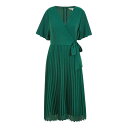 【送料無料】 ユミキム レディース ワンピース トップス Yumi Green Pleated Wrap Over Midi Dress Green