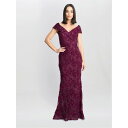 【送料無料】 ジーナバッコーニ レディース ワンピース トップス Brigette Off Shoulder Lace Maxi Dress WINE