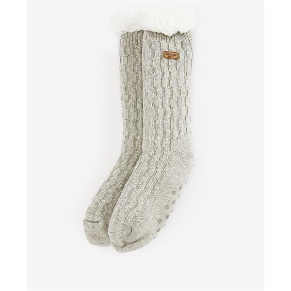 �Х֥��� ��ǥ����� ������������� ���� �˥å� Barbour Cable Knit Lounge Socks Light Grey Marl ���졼