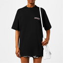 【送料無料】 バレンシアガ レディース Tシャツ トップス Political Logo Oversized T-Shirt Black 1070