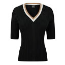 【送料無料】 ボス レディース Tシャツ トップス Boss Ficini Hof 10270210 01 Black