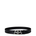 【送料無料】 バレンシアガ メンズ ベルト アクセサリー Bal Embossed Belt Sn51 Black/Silver