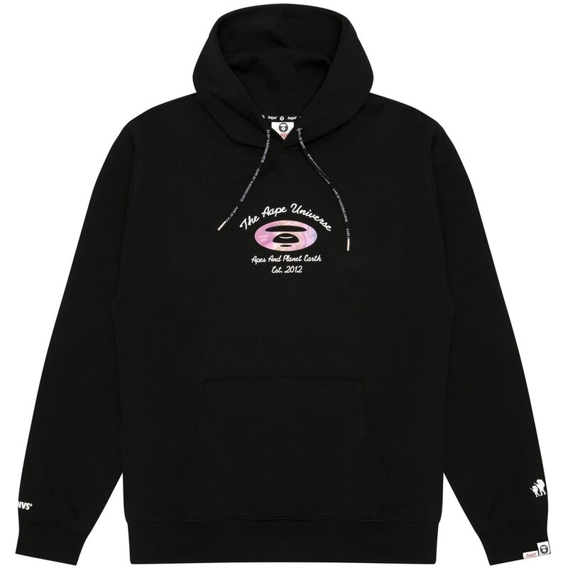 エエイプ メンズ アウター パーカー・スウェット ロゴ パーカー AAPE Moonface Logo Hoodie Black ブラック(4)