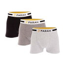 【送料無料】 ファーラー メンズ ボクサーパンツ アンダーウェア Yeri 3 Pack Boxer Shorts Grey