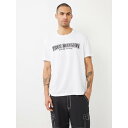 【送料無料】 トゥルーレリジョン メンズ Tシャツ トップス Painted Horseshoe Relaxed Tee White(4)